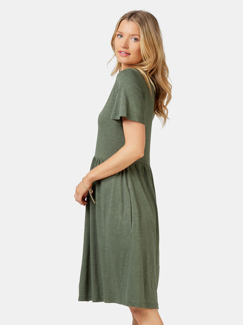 Isabel Jersey Dress, Green, hi-res