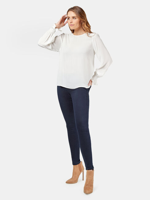 Elliot High Low Blouse, White, hi-res