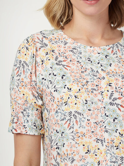 Peri Peplum Top, Floral, hi-res