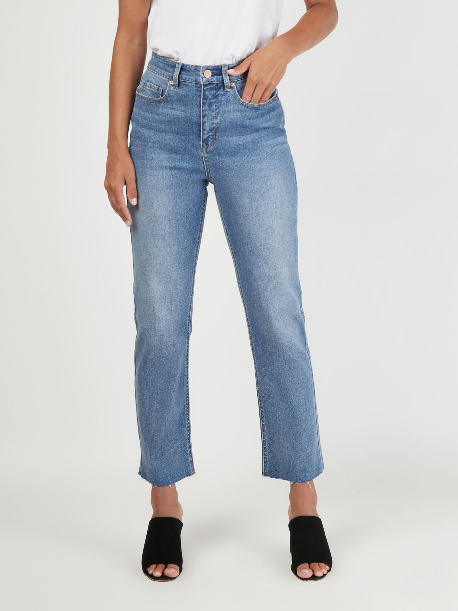 High Waisted Straight Leg Jeans