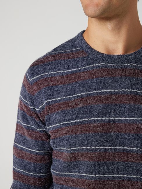 Morrison Stripe Crew Knit, Ink Multi Stripe, hi-res