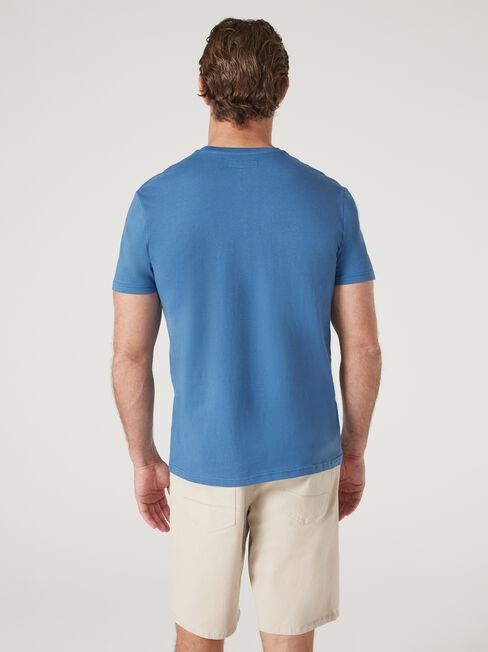 Short Sleeve Costa Mesa Print Crew Tee, Navy, hi-res