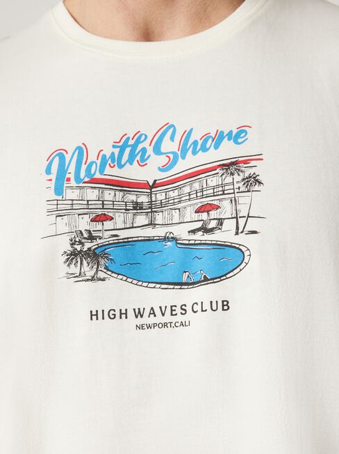 Short Sleeve North Shore Print Crew Tee, White, hi-res
