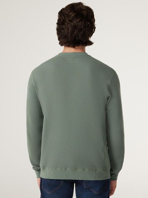 Harrison Crew Textured Long Sleeve Top, Sage, hi-res
