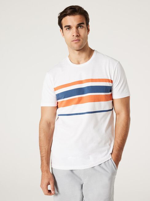 SS Milo Panel Stripe Crew Tee, white Multi, hi-res