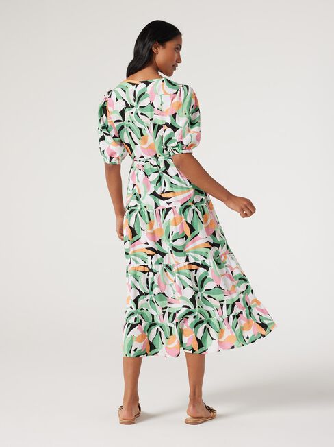 Sonny V-Neck Dress, Broadleaf Palm, hi-res