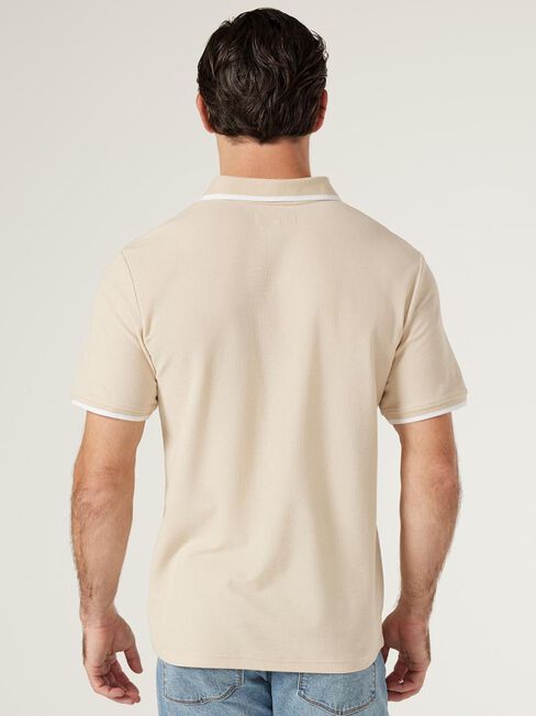 SS Nash Tipped Polo, Oatmeal, hi-res