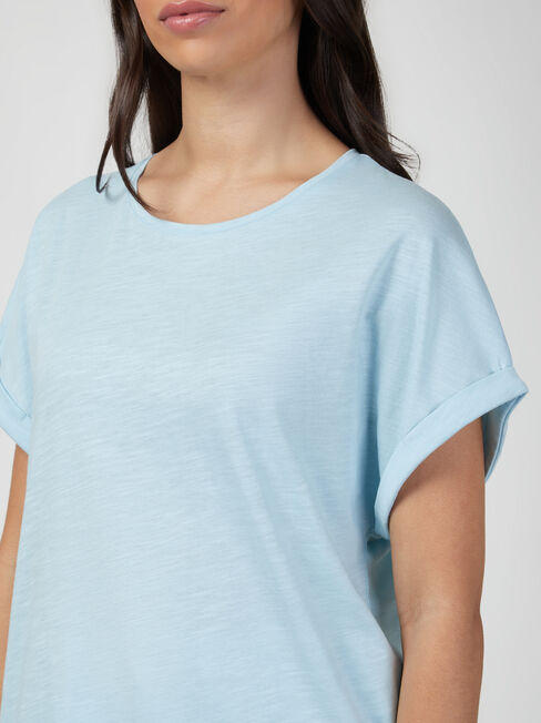 Drop Shoulder Tee, Light Blue, hi-res