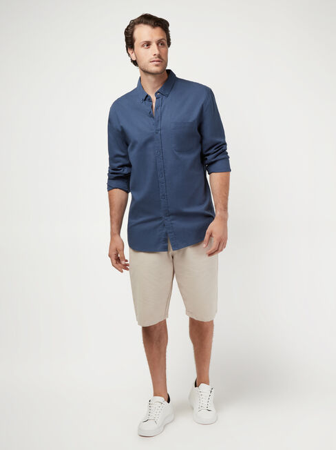 LS Brody Textured Shirt, Navy, hi-res