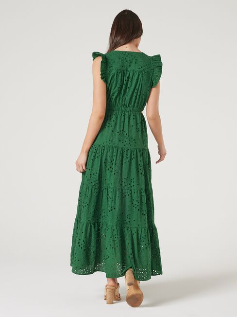 Emma Cut Out Maxi Dress, Green, hi-res