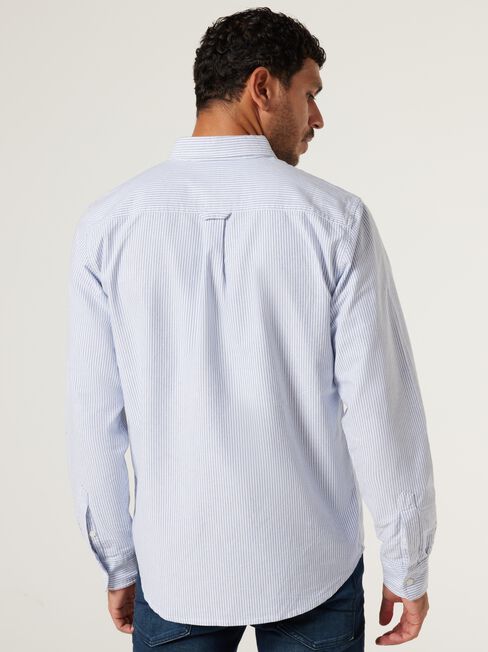 Austin Stripe Shirt, White/Blue Stripe, hi-res