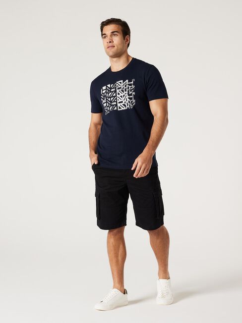SS Beau Print Crew Tee, Ink, hi-res