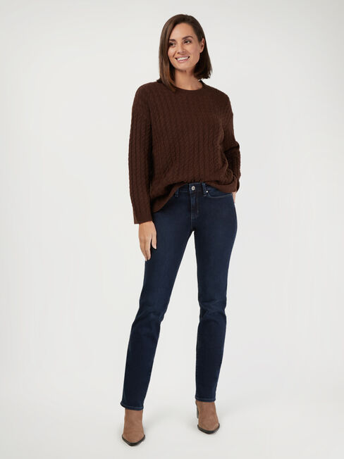 Milana Oversize Cable Knit, Brown, hi-res