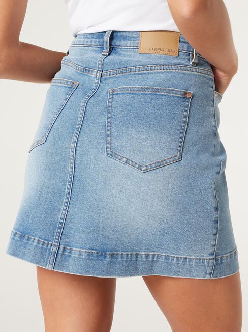 Isabel Denim Skirt, Mid Vintage, hi-res