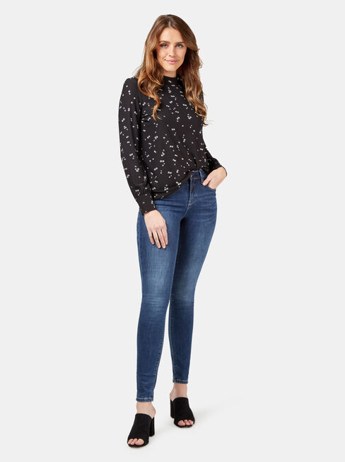 Mia High Neck Top, Multi, hi-res