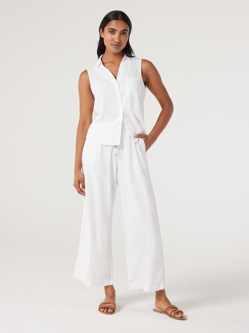 Tillie Wide Leg Pant, White, hi-res