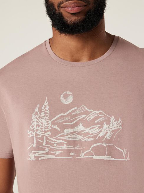 SS Hugo Printed Tee, Dusty Mauve, hi-res