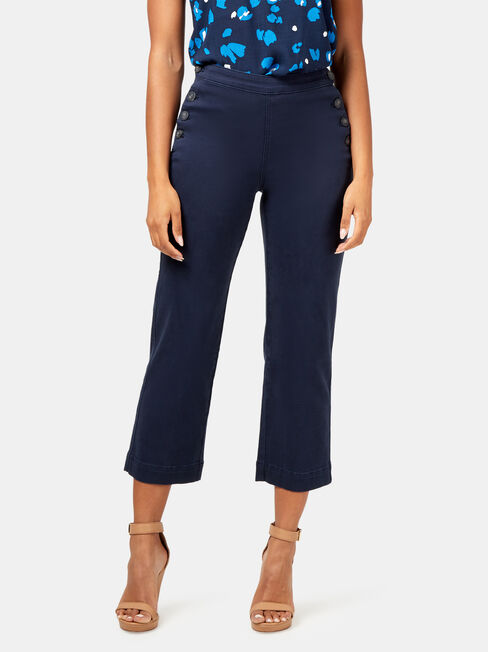 Arianna Button Side Pant, Blue, hi-res