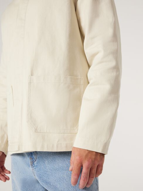 Kyoto Twill Overshirt, Chalk, hi-res