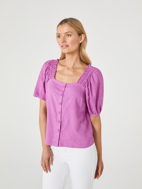 Candy Square Neck Top, Purple, hi-res