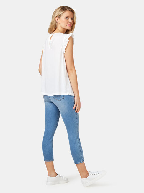 Ruby Lace Insert Tank, White, hi-res