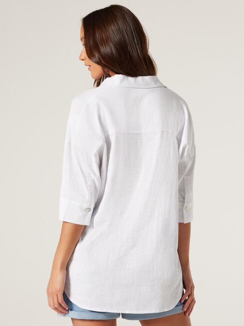 Violet Tunic Shirt, White, hi-res