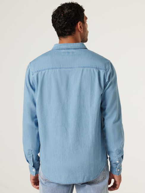 Denver Denim Shirt, Light Wash, hi-res