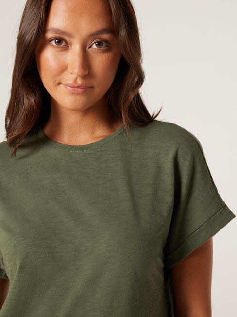 Drop Shoulder Tee, Thyme, hi-res
