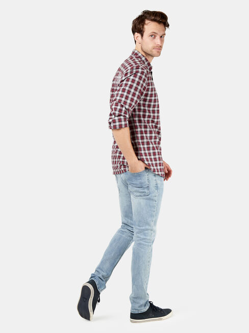 Laurie Long Sleeve Check Shirt, Red, hi-res