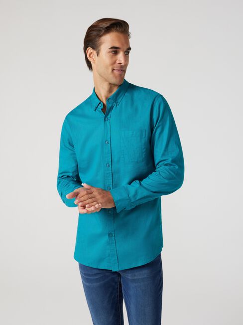 LS Brody Textured Shirt, Washed Jade, hi-res