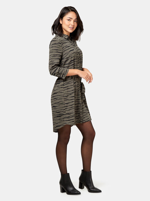 Minx Printed Shirt Dress, Print, hi-res