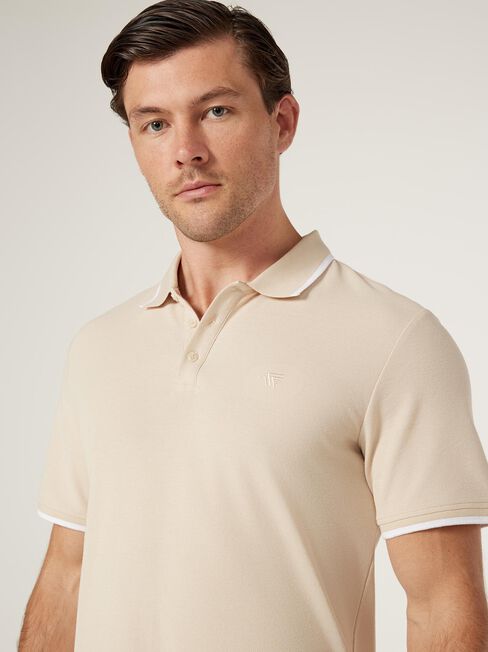 SS Nash Tipped Polo, Oatmeal, hi-res