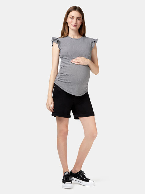 Isla Maternity Short, Black, hi-res