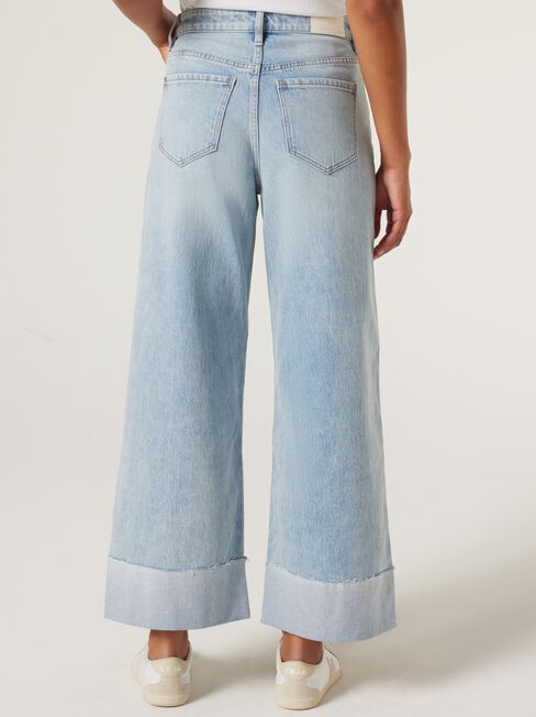 Rita Wide Leg Jeans, Light Indigo, hi-res