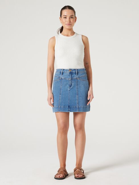 Nadia Denim Skirt, Blue, hi-res