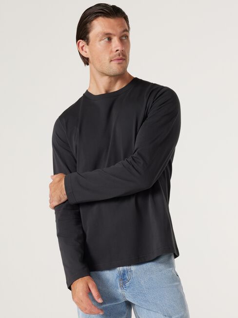 Vienna Long Sleeve Tee, Black, hi-res