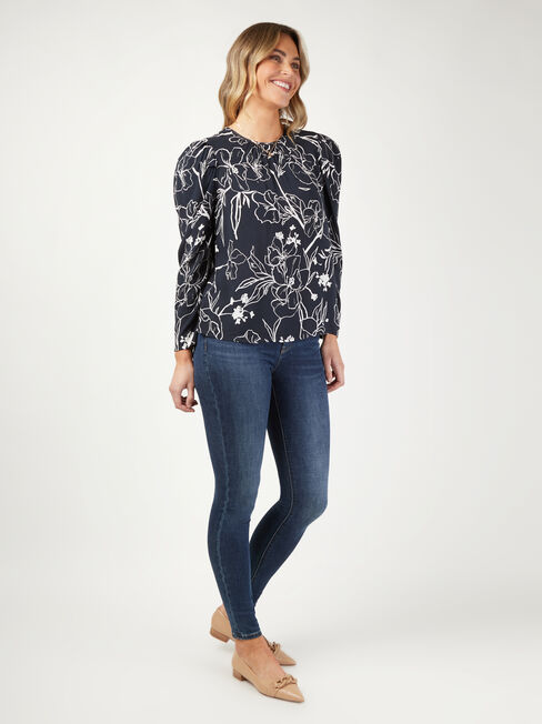 Madison Volume Sleeve Top, Floral, hi-res