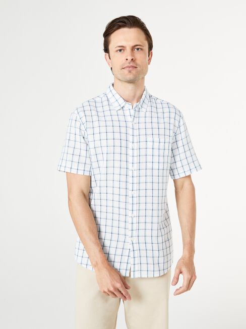 SS Lionel Check Shirt, White, hi-res
