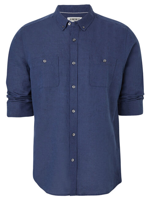 Bronson Long Sleeve Textured Shirt, Blue, hi-res