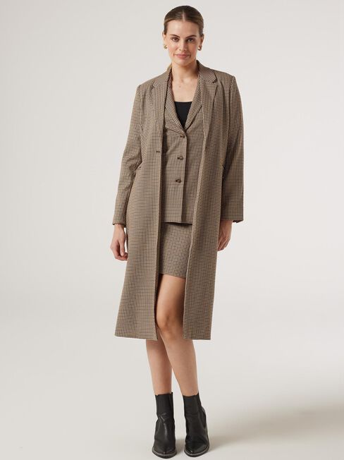 Leyton Longline Waistcoat, Brown, hi-res