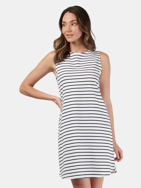 Izzy Sleeveless Jersey Dress, Stripe, hi-res