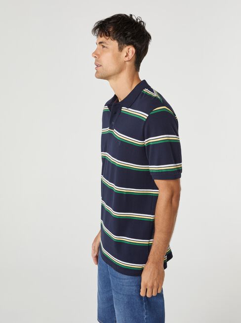 SS Evan Stripe Polo, Blue, hi-res