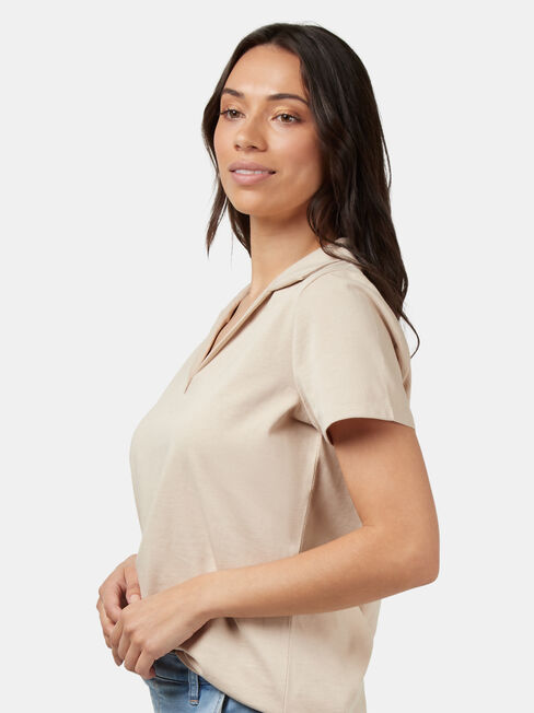 Olivia Collar Tee, White, hi-res