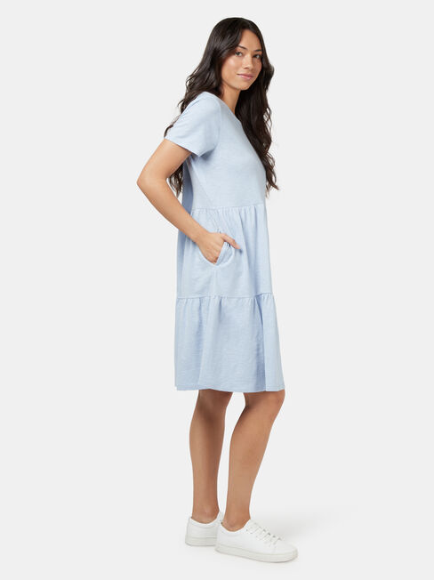 Alice Tiered Jersey Dress, Blue, hi-res