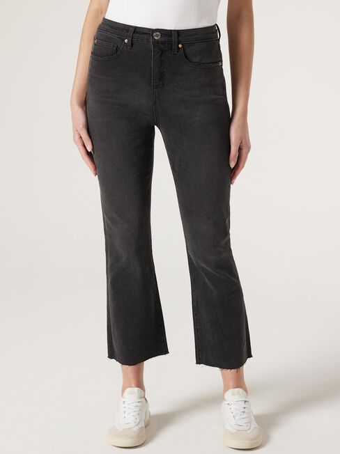 Emma Cropped Bootcut Jean, Black, hi-res