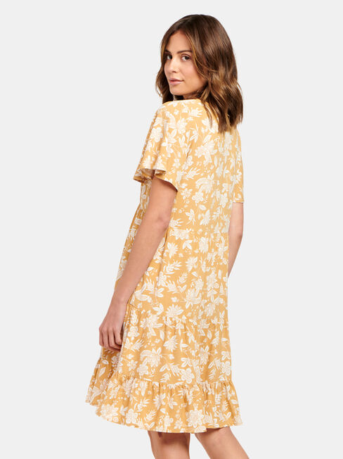 Katie Tiered Dress, Yellow, hi-res