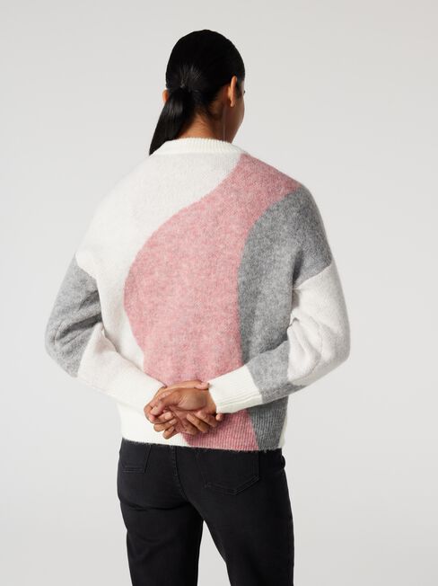 Alice Coulorblock Pullover, Berry Multi, hi-res