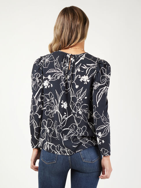 Madison Volume Sleeve Top, Floral, hi-res