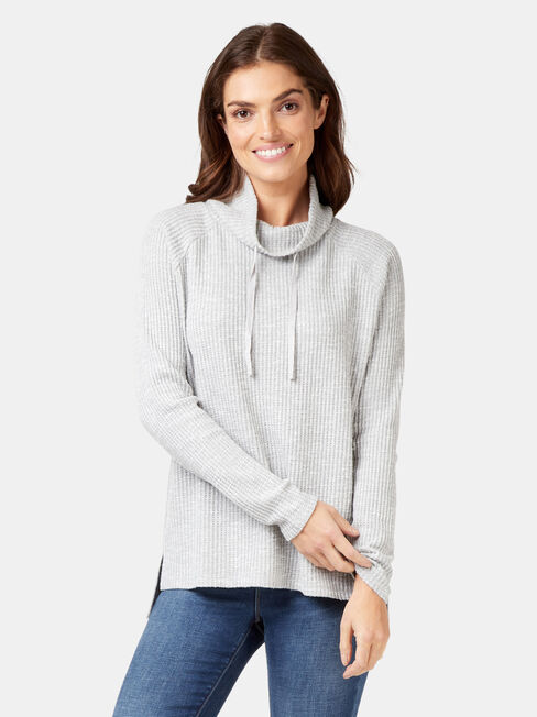 Luna Textured Top, Grey, hi-res