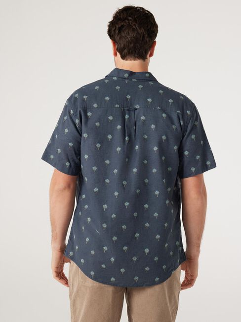 SS Grady Print Linen Shirt, Washed Black Multi, hi-res